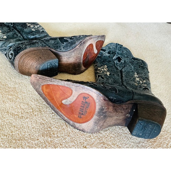 Vintage Corral Womens Black Embroidered Leather Cowboy Country Western Boots 10M - Picture 11 of 14